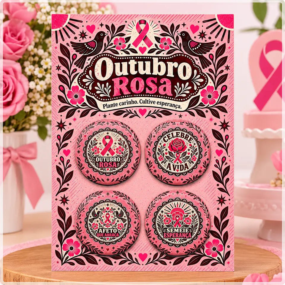 Arquivo de Corte Bottons Outubro Rosa 5 1