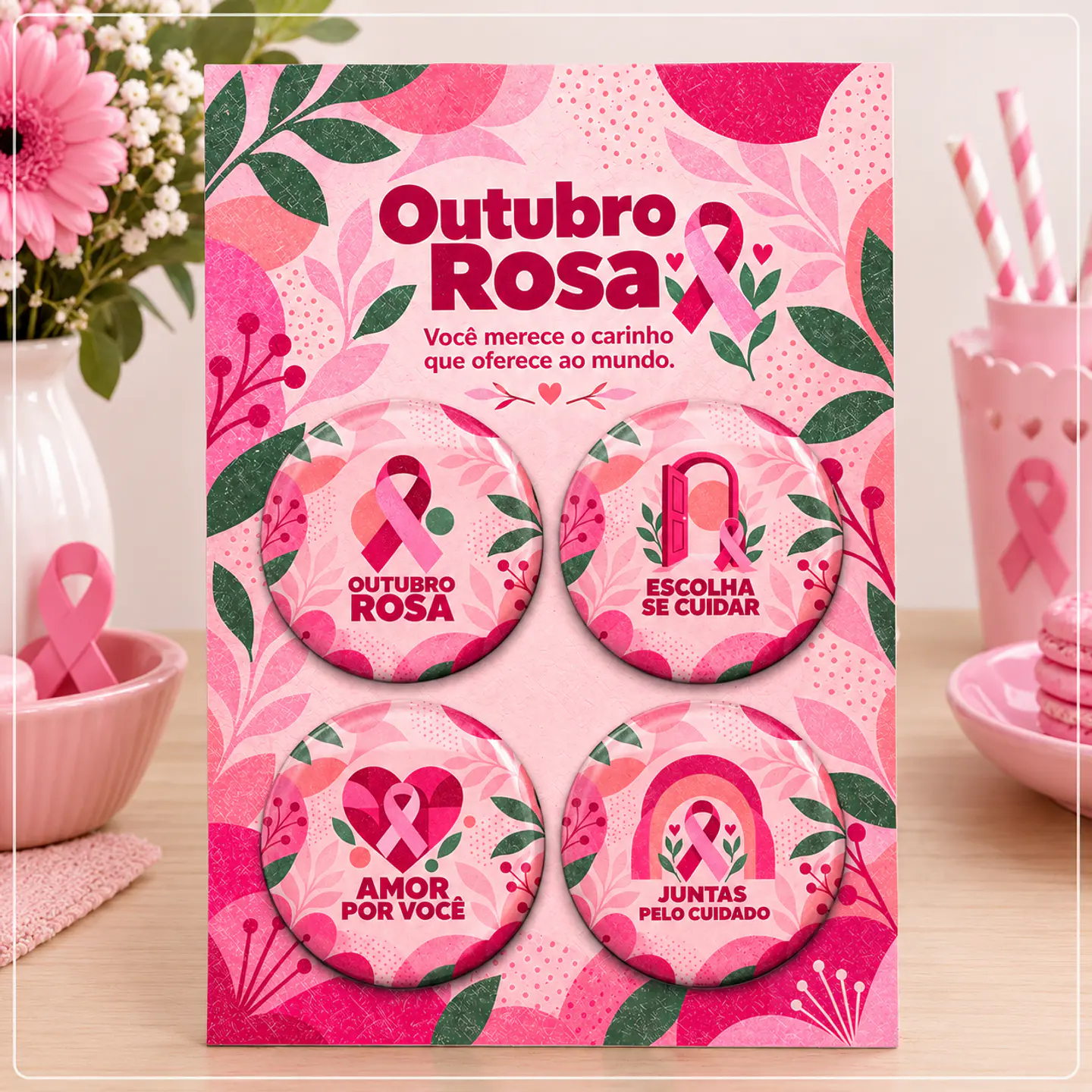 Arquivo de Corte Bottons Outubro Rosa 1 1
