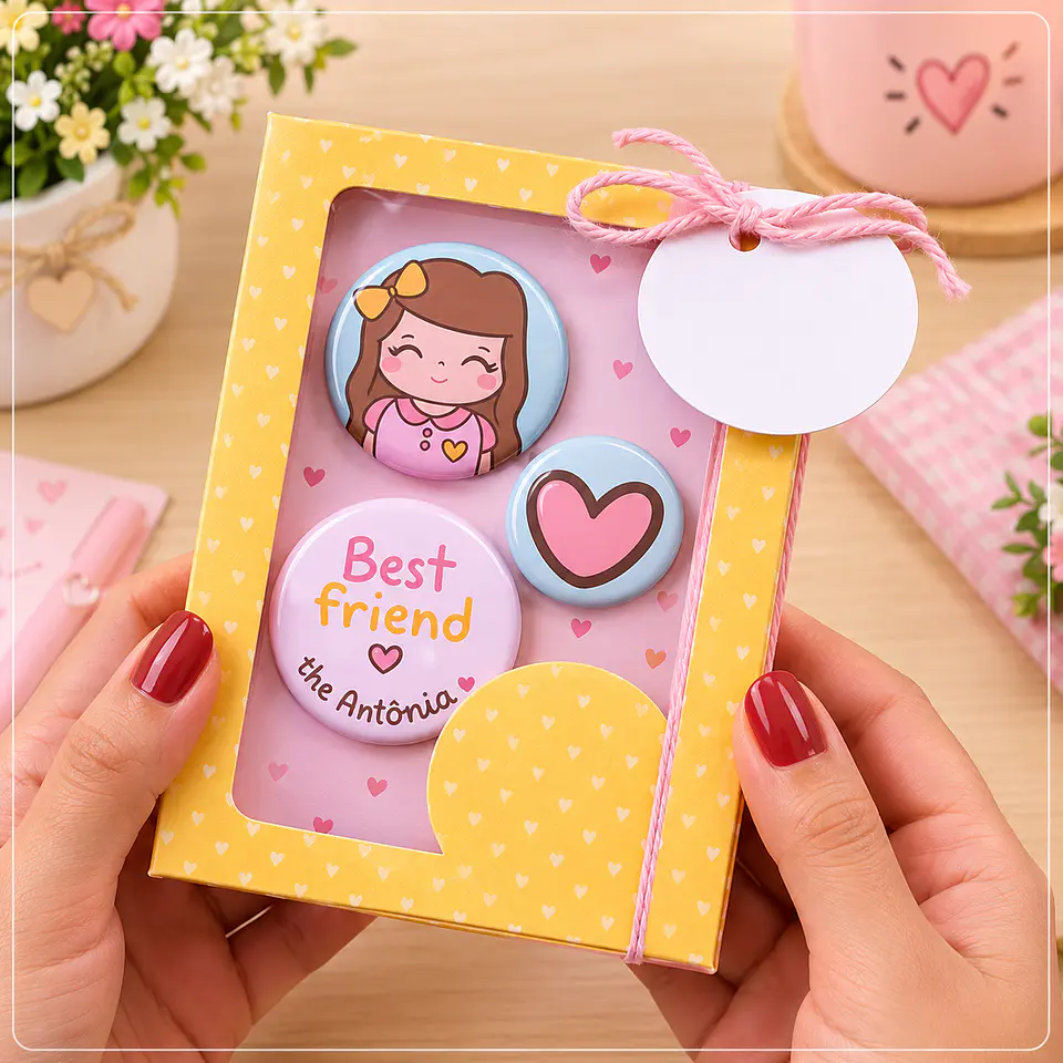 Arquivo de Corte - Coleção Best Friend ( Bottons 25 e 38 Caixa para Bottons) 1