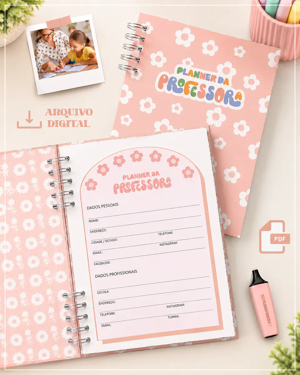 Encadernação - Planner Dia dos Professores Retro 1