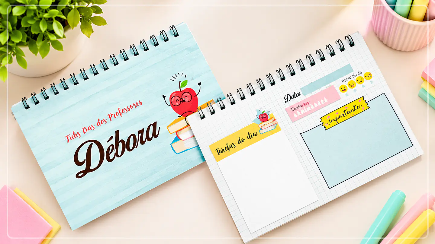 Encadernação - Mini Planner Diário Dia dos Professores 1