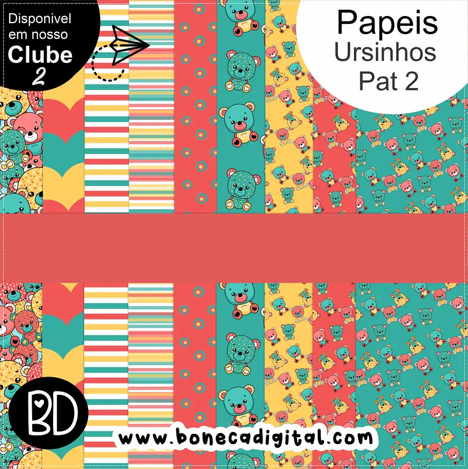 Kit Papéis Digitais Ursinhos 807 1