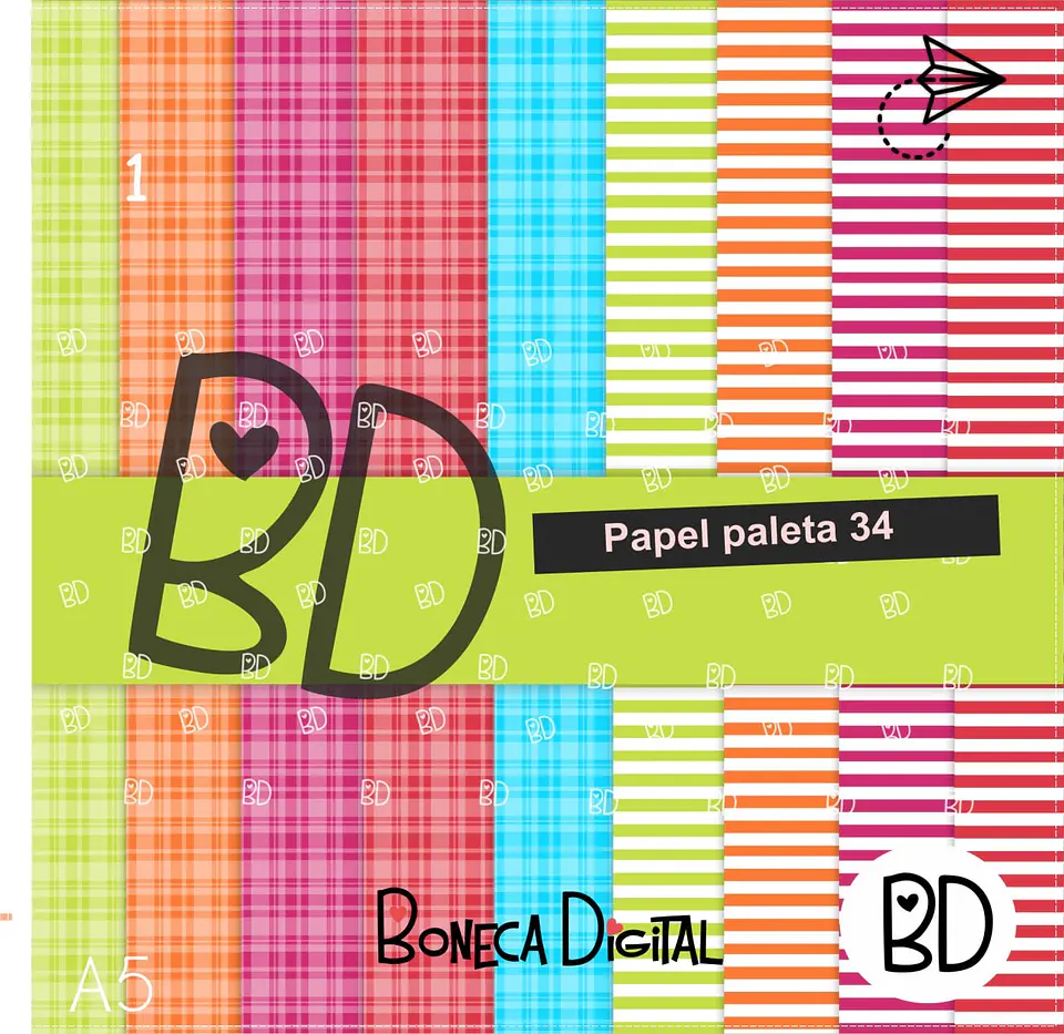Kit Papéis Digitais Coloridos 806 1