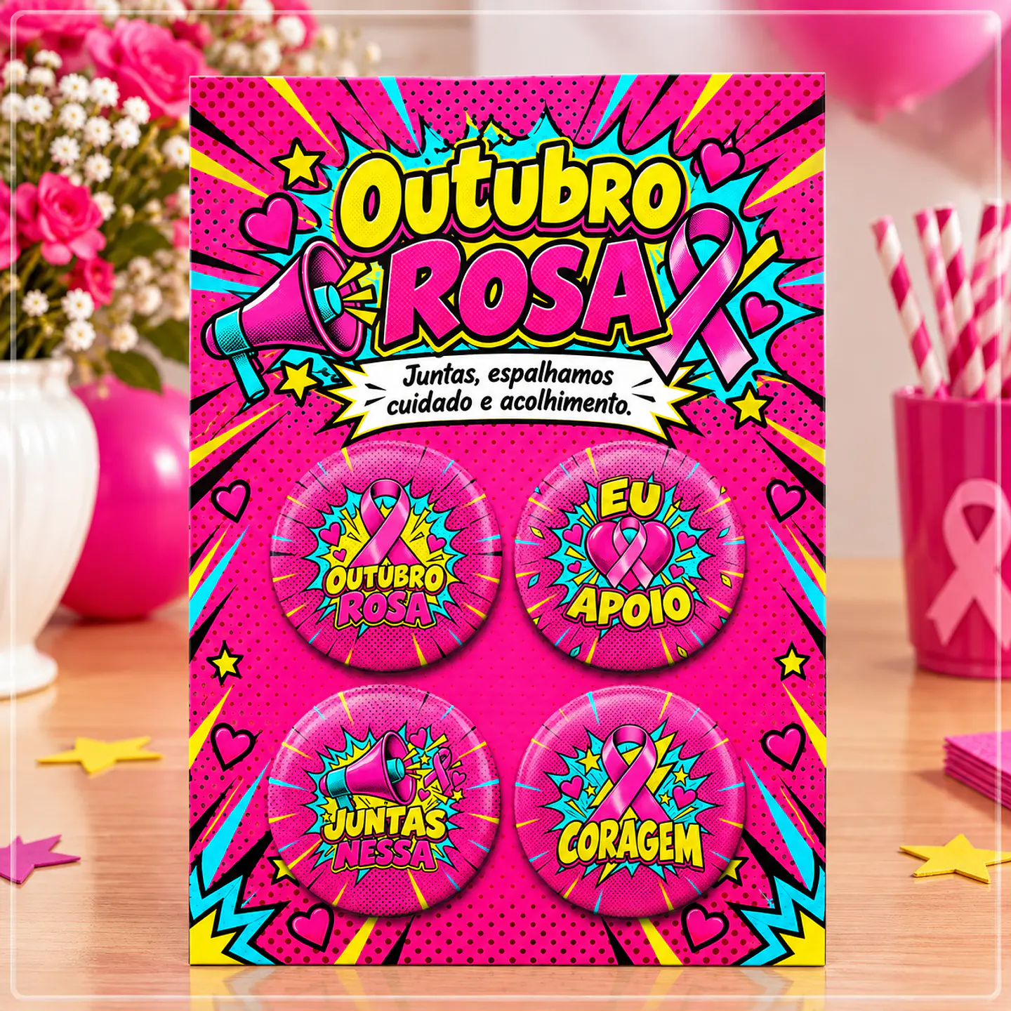 Arquivo de Corte Bottons Outubro Rosa 8 1