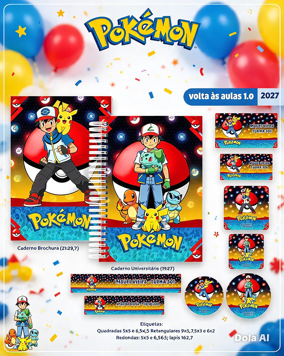 Encadernação - Coleção Escolar Pokemon 1