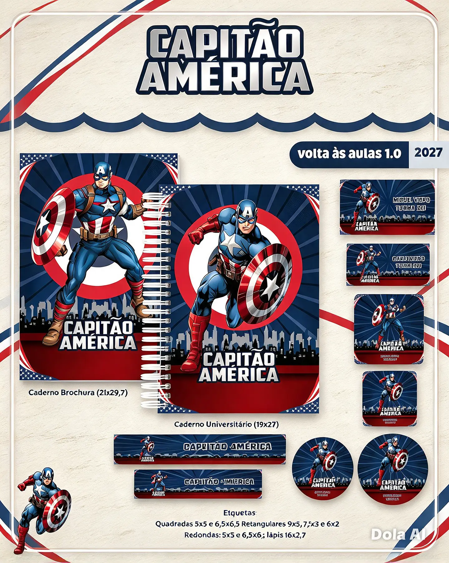 Encadernação - Coleção Escolar Capitão América 1