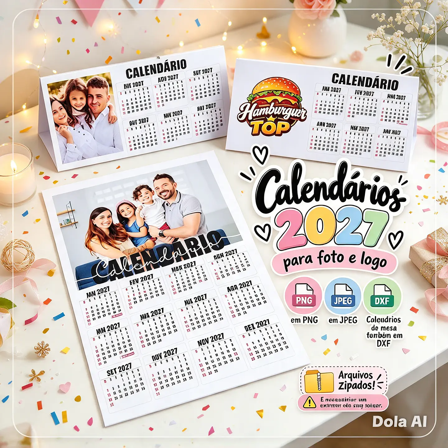 Arquivo de Corte Combo Calendários 27 Fotos e Logotipo 2 1