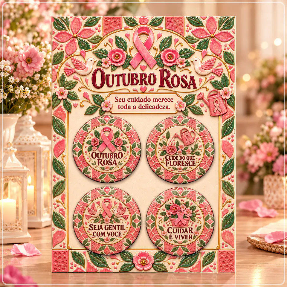 Arquivo de Corte Bottons Outubro Rosa 20 1