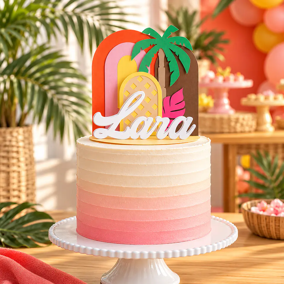 Arquivo de Corte Topo de Bolo Cenário Vela Tropical Praia Tardezinha 1 1