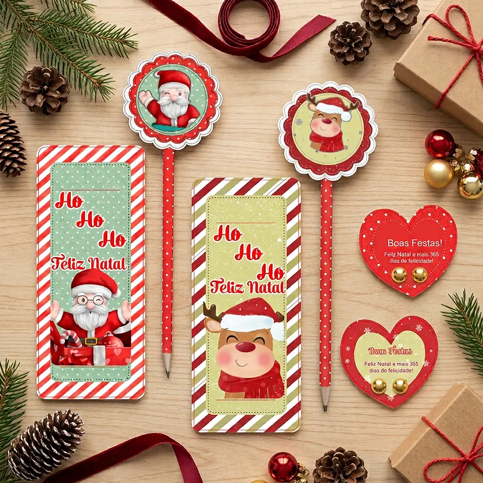 Arquivo de Corte Card com Lapis e Brinco Natal 1 1