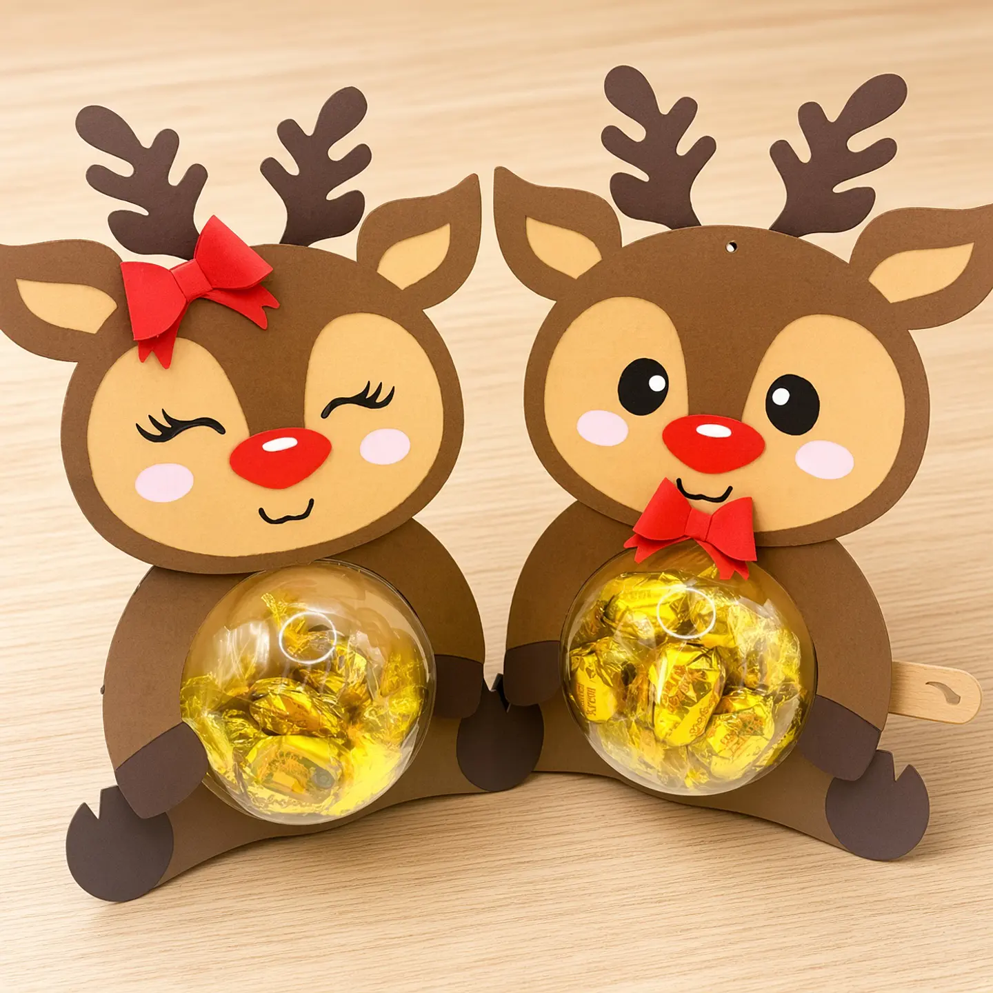 Arquivo de Corte Blister Casal de Henas com Esfera para Doces Natal 2 1