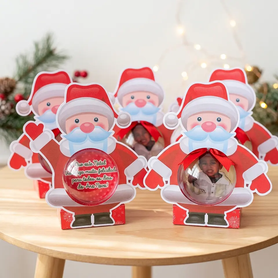 Arquivo de Corte Esferas Bolinhas Suporte para Bola Acrílica Papai Noel Natal 91 1