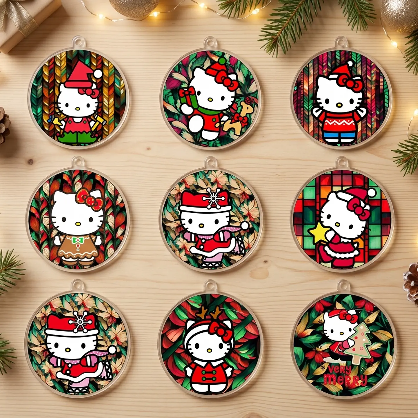 Arquivo de Corte Esferas Hello Kitty Natal 1 1