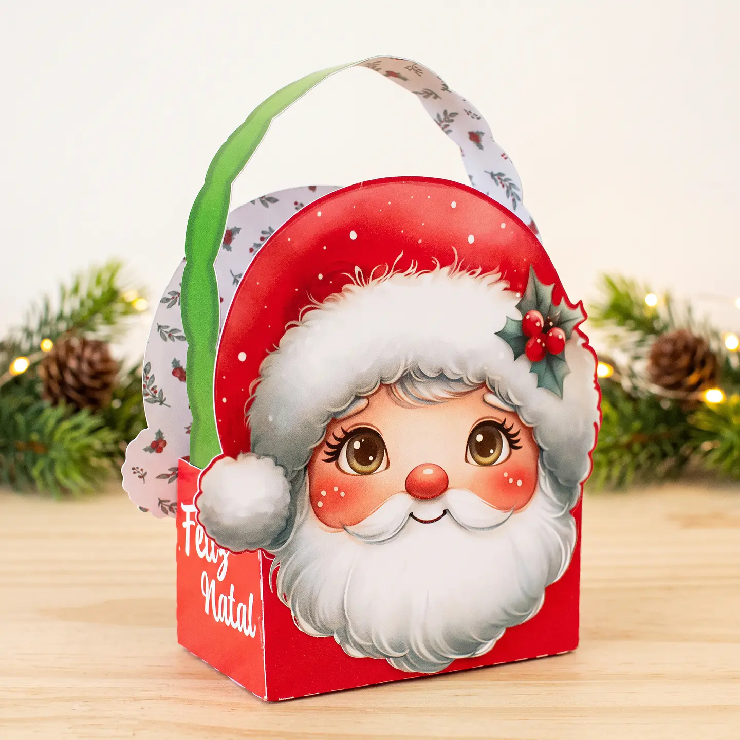 Arquivo de Corte Bandeja Cesta Cestinha Bombom Noel Natal 1 1