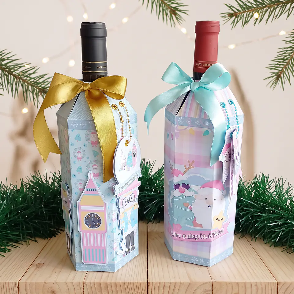 Arquivo de Corte Cx Bebida Porta Vinho Natalino Natal 1 1