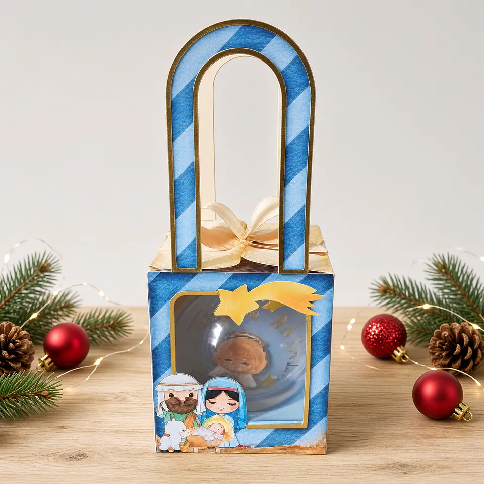Arquivo de Corte Caixa Laço Esfera 7cm Natal 8 1