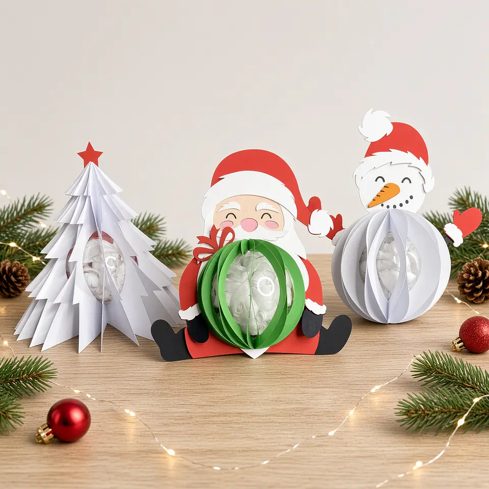Arquivo de Corte Esfera Bolinha Pacote Natalino Porta Doces 3D Natalino Natal 4 1