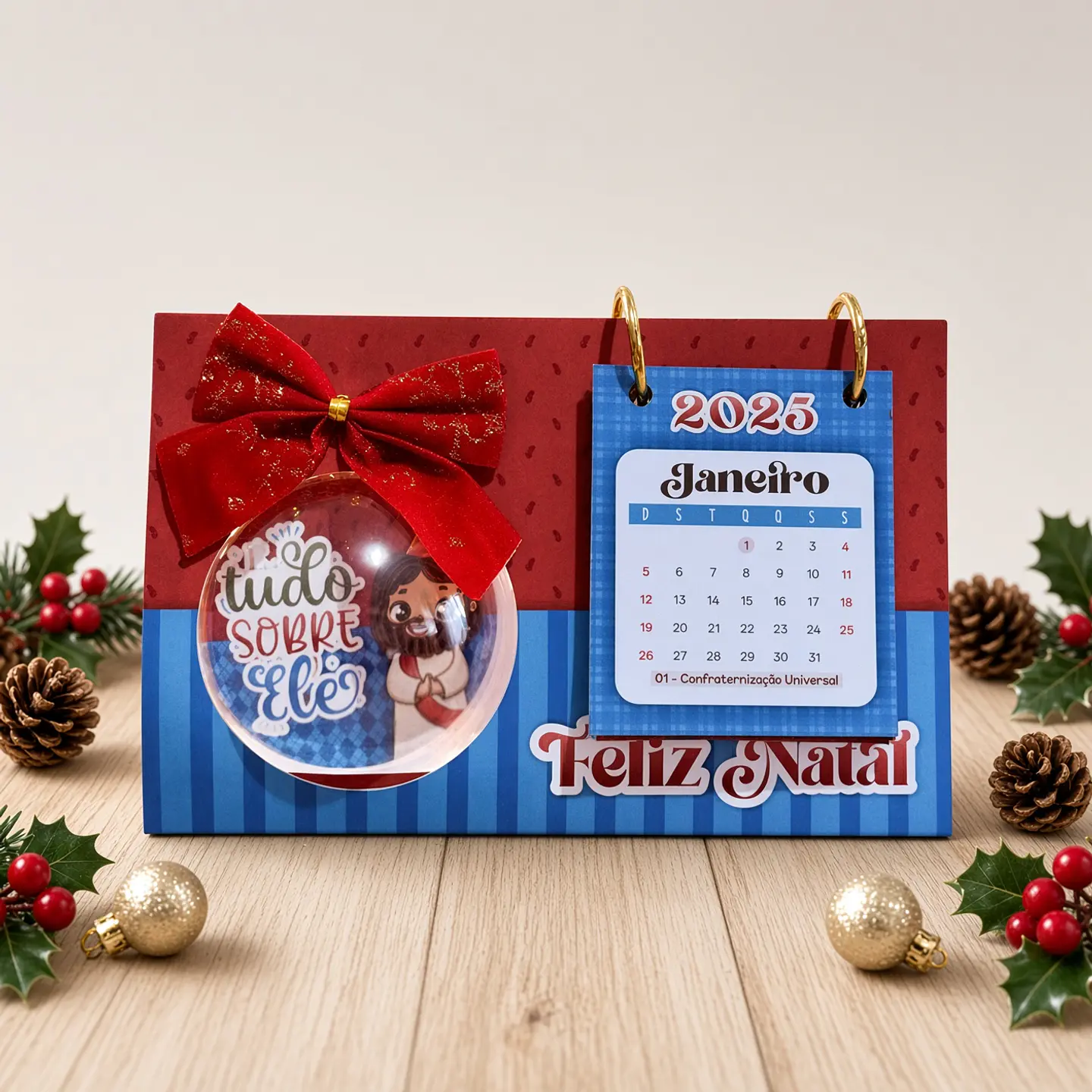Arquivo de Corte Calendário com Bolinha Acrílica Natal 1 1