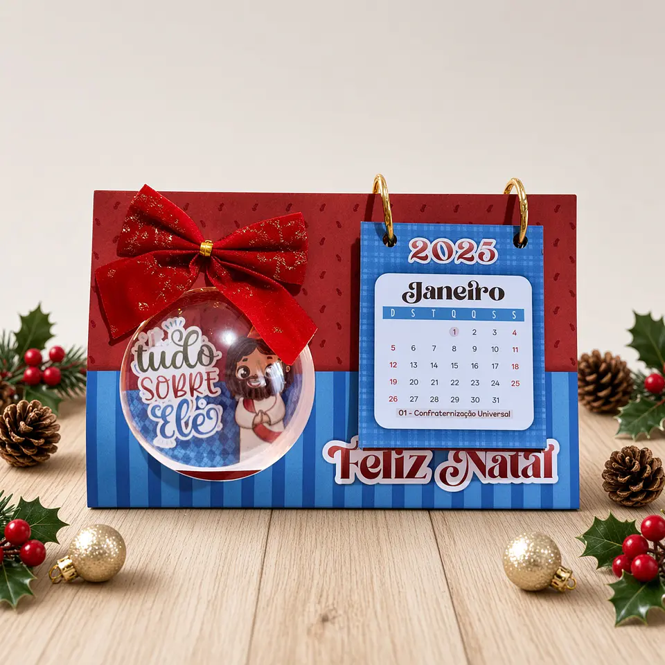 Arquivo de Corte Calendário com Bolinha Acrílica Natal 1 1