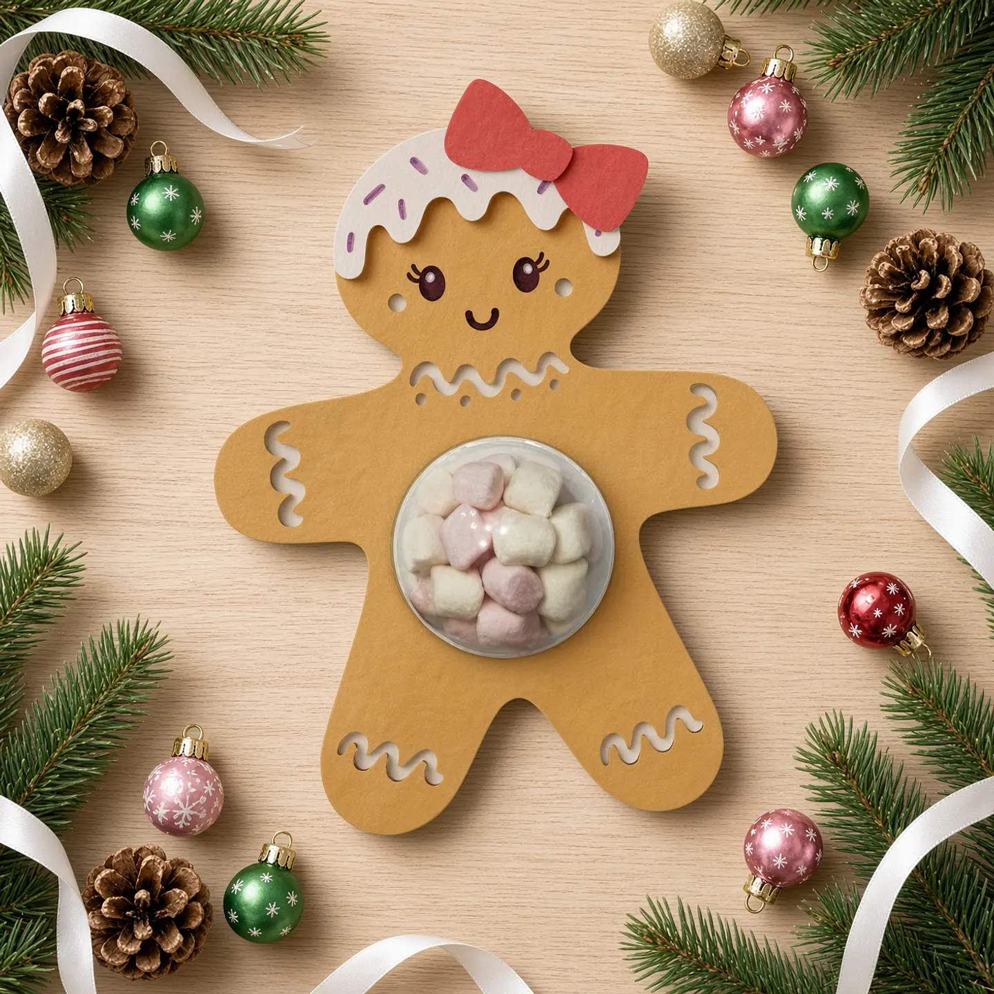 Arquivo de Corte Blister Senhora Biscoite de Gengibre com Esfera Natal 5 1