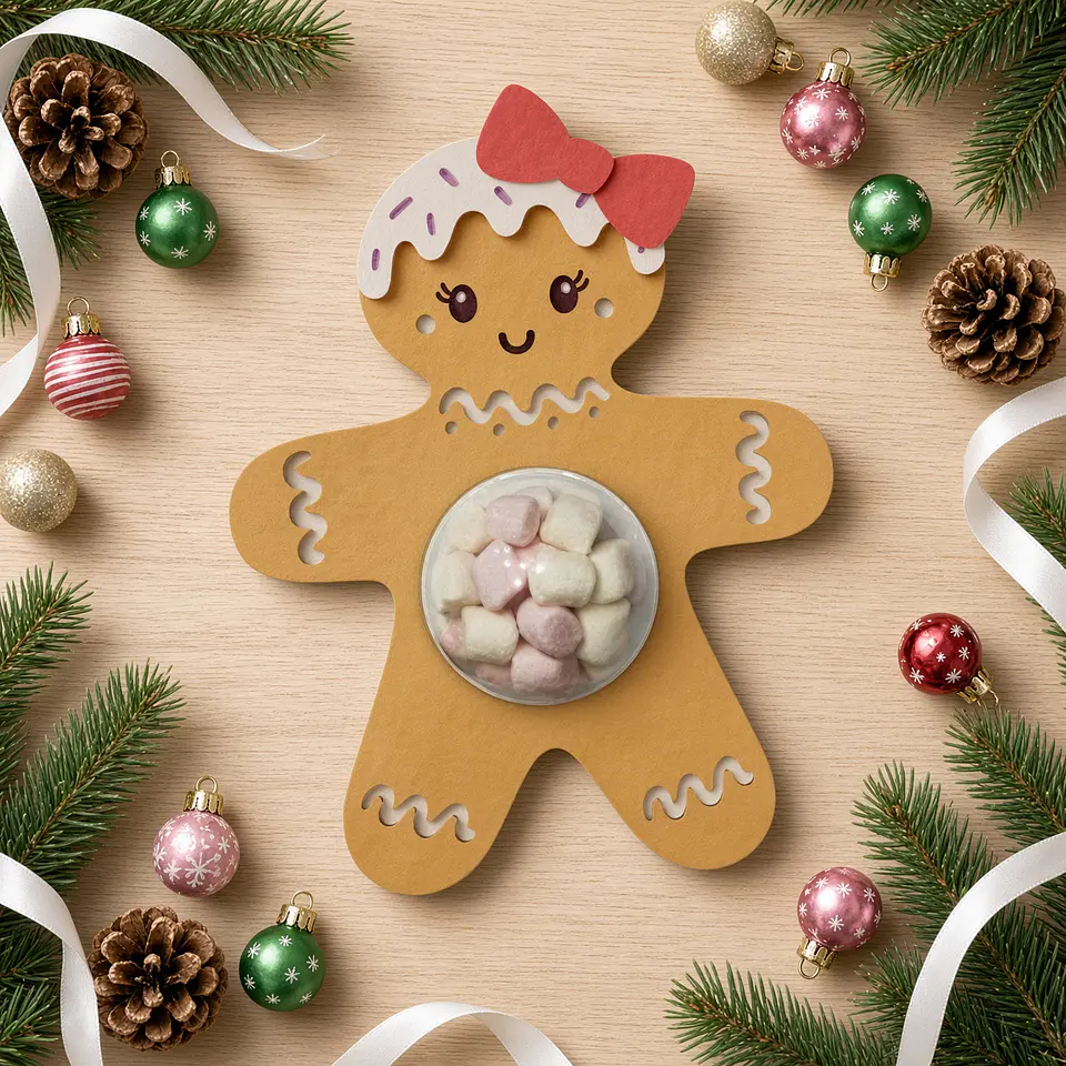 Arquivo de Corte Blister Senhora Biscoite de Gengibre com Esfera Natal 5 1