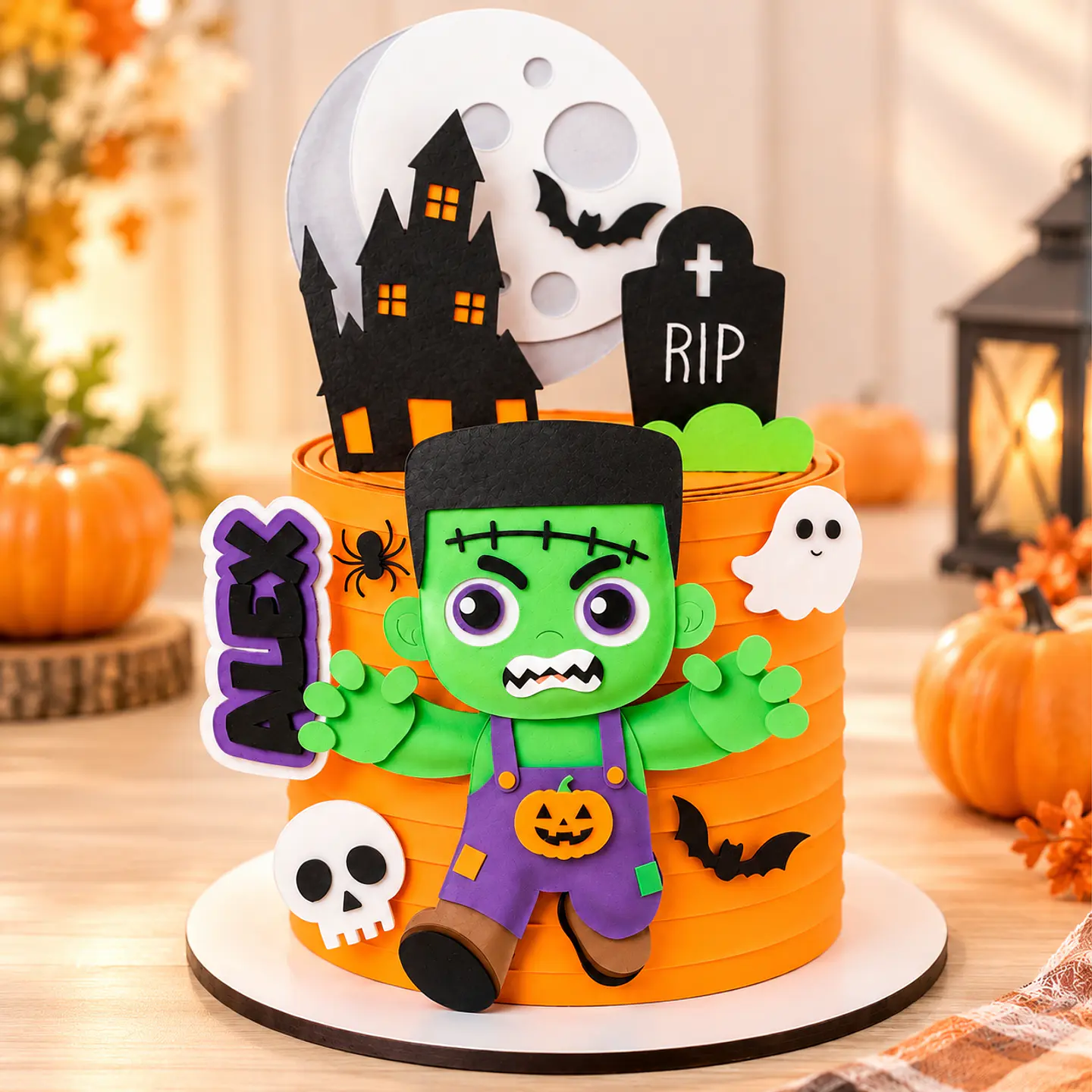Arquivo de Corte Topo de Bolo Halloween Frankenstein Baby 1 1