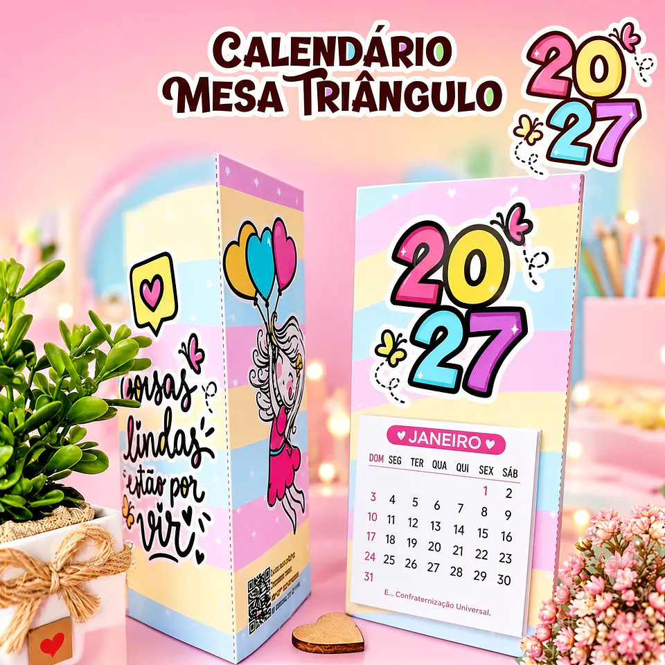 Arquivo de Corte Calendário de Mesa Triângulo 1 1