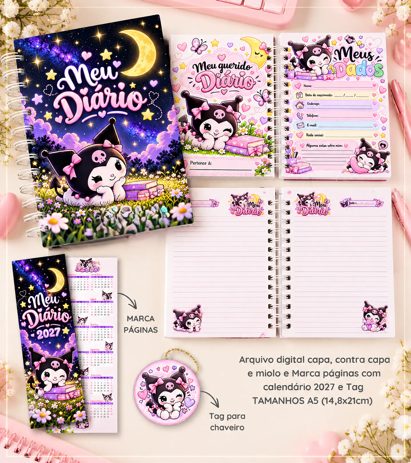 Encadernação - Meu Diário Kuromi 1