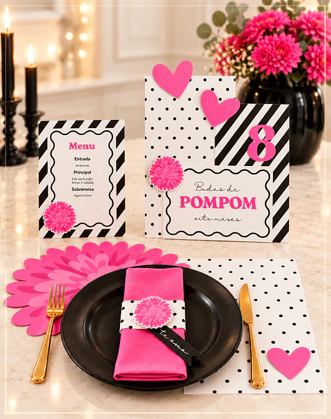 Arquivo de Corte Kit Bodas de Pompom 13
