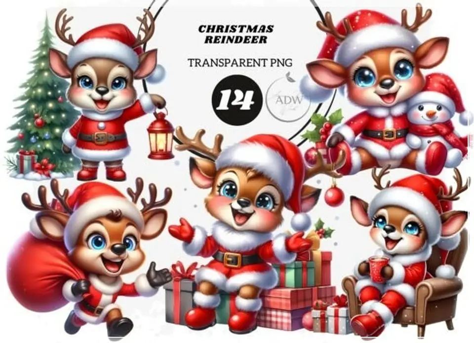 Kit Digital Christmas Reindeer Natal 9 1