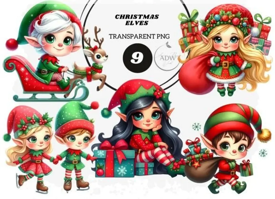 Kit Digital Christmas Elves Natal 7 1