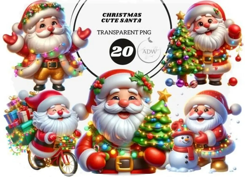 Kit Digital Christmas Cute Santa Natal 6 1