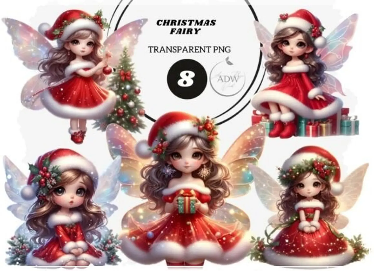 Kit Digital Christmas Cute Fairy Natal 4 1