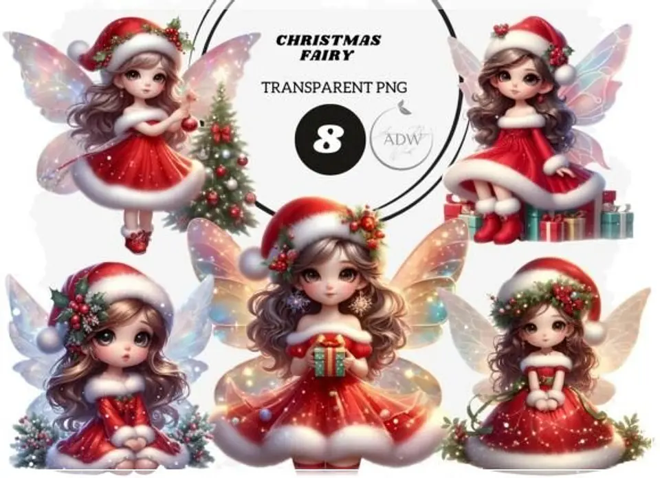 Kit Digital Christmas Cute Fairy Natal 4 1
