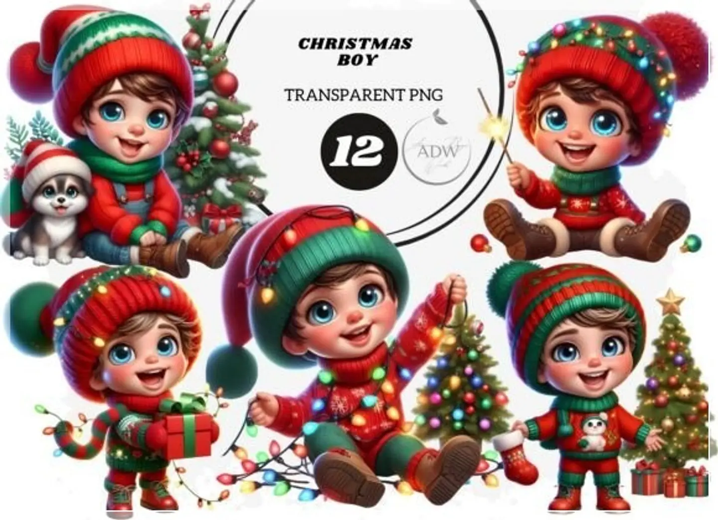 Kit Digital Christmas Boy Natal 3 1