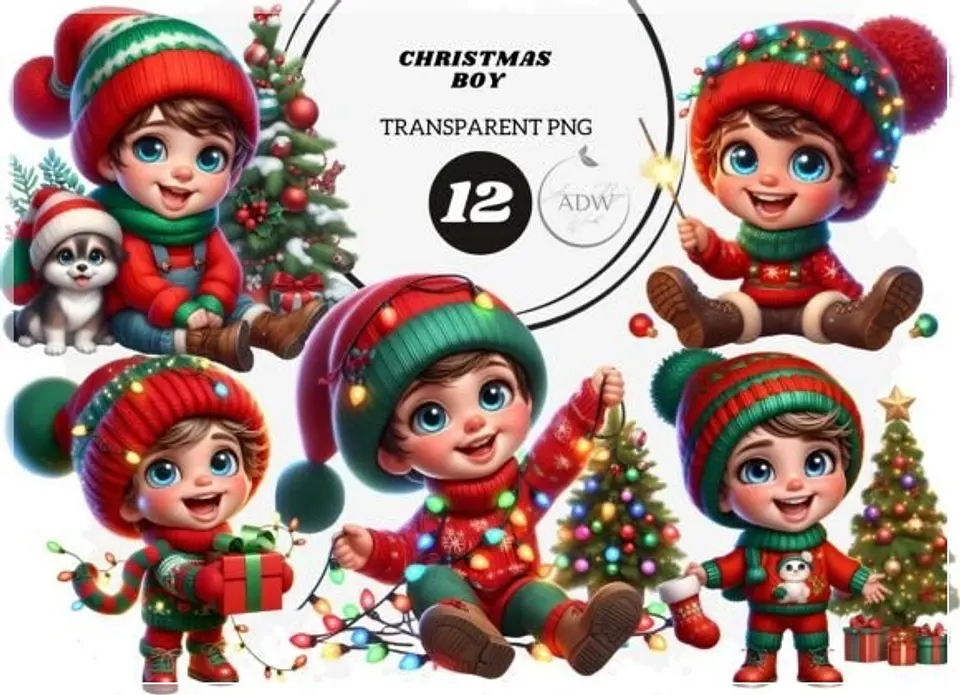 Kit Digital Christmas Boy Natal 3 1