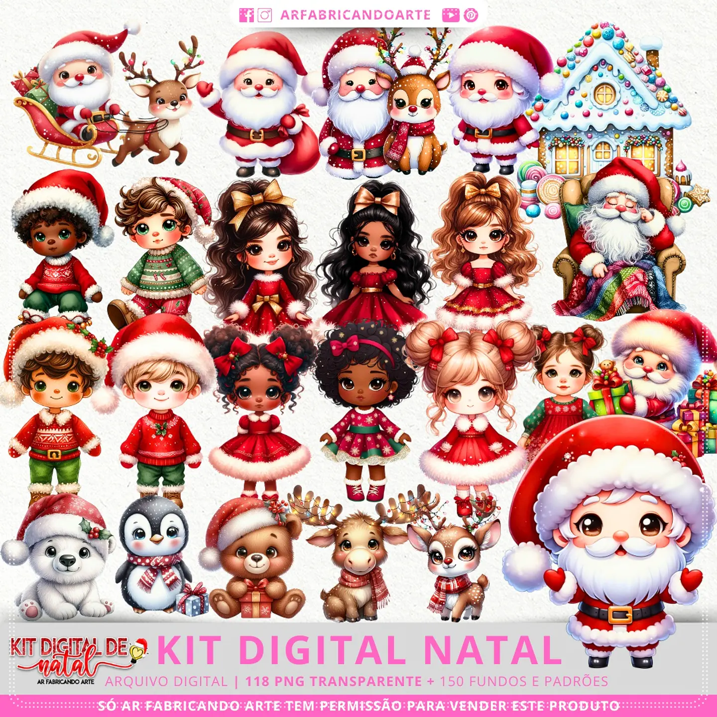 Kit Digital Personagens Natalinos Natal 3 1