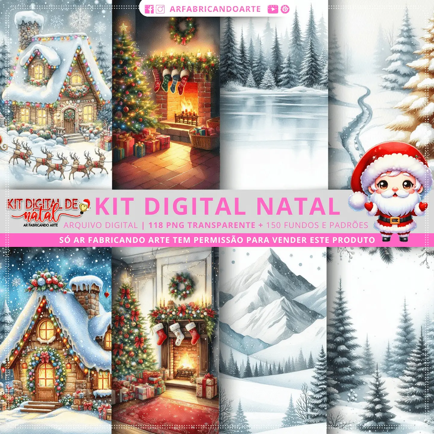 Kit Digital Cenários Natalinos Natal 1 1