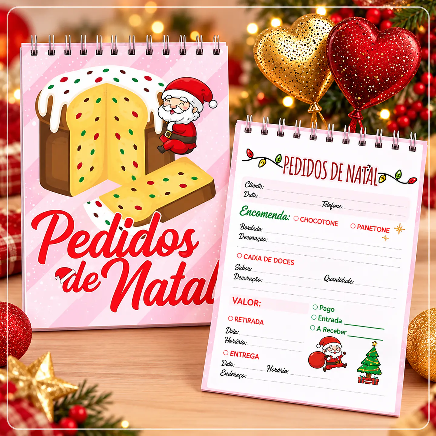 Encadernação - Caderno de Pedidos Natal 1