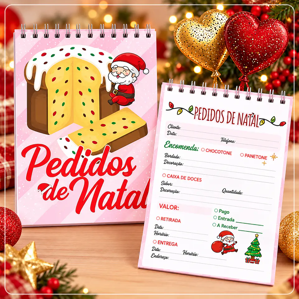 Encadernação - Caderno de Pedidos Natal 1