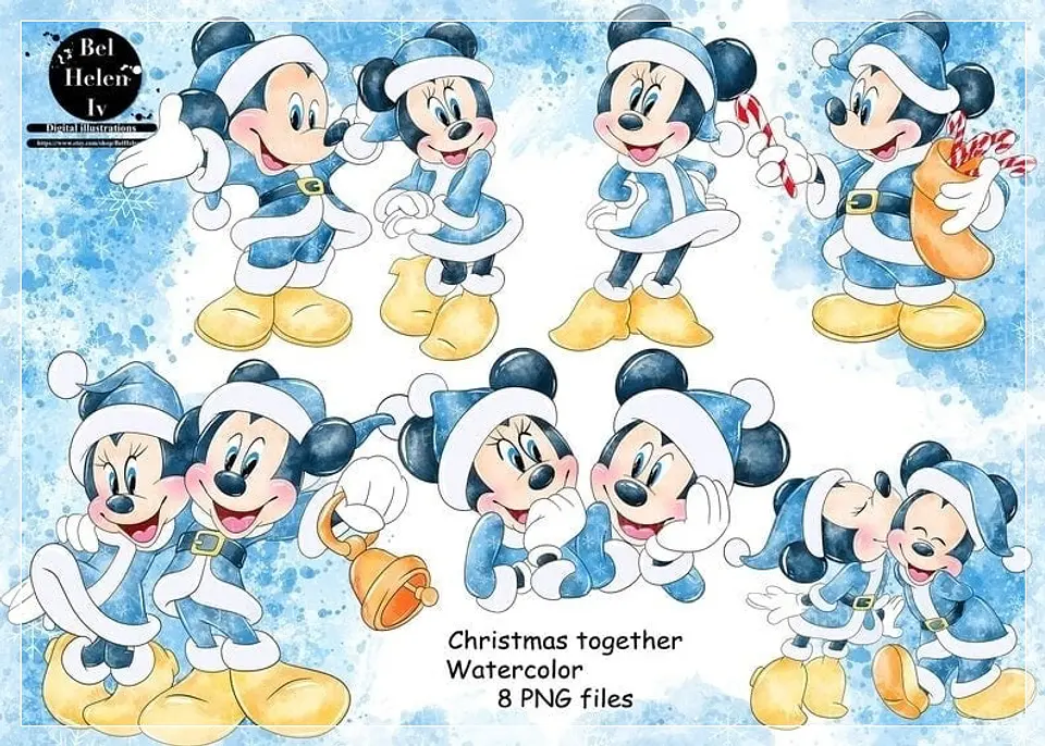 Kit Digital Christmas Mickey Azul Natal 7 1
