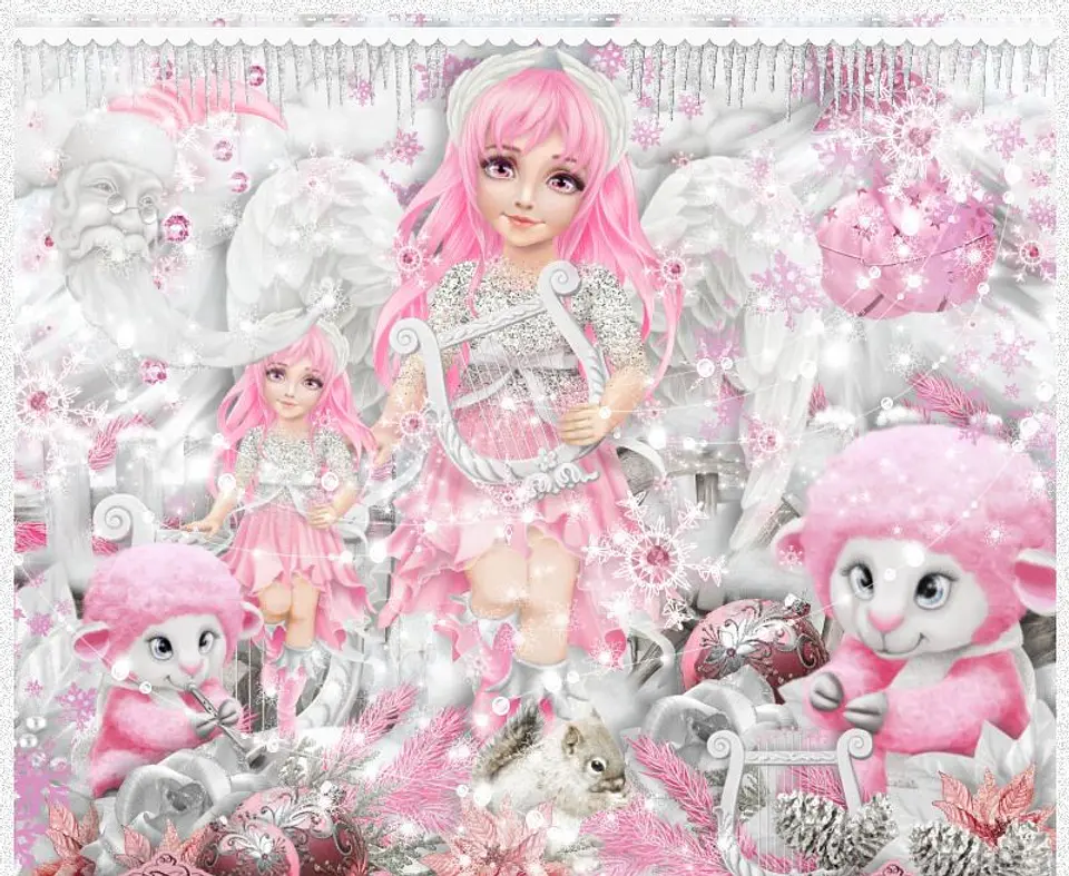 Kit Digital Angelical Winter Rosa 1 Natal 3 1