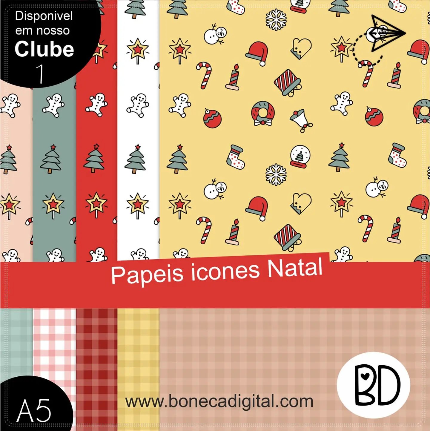 Kit Digital Papeis ìcones Natal 33 1