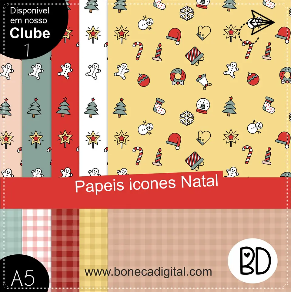 Kit Digital Papeis ìcones Natal 33 1