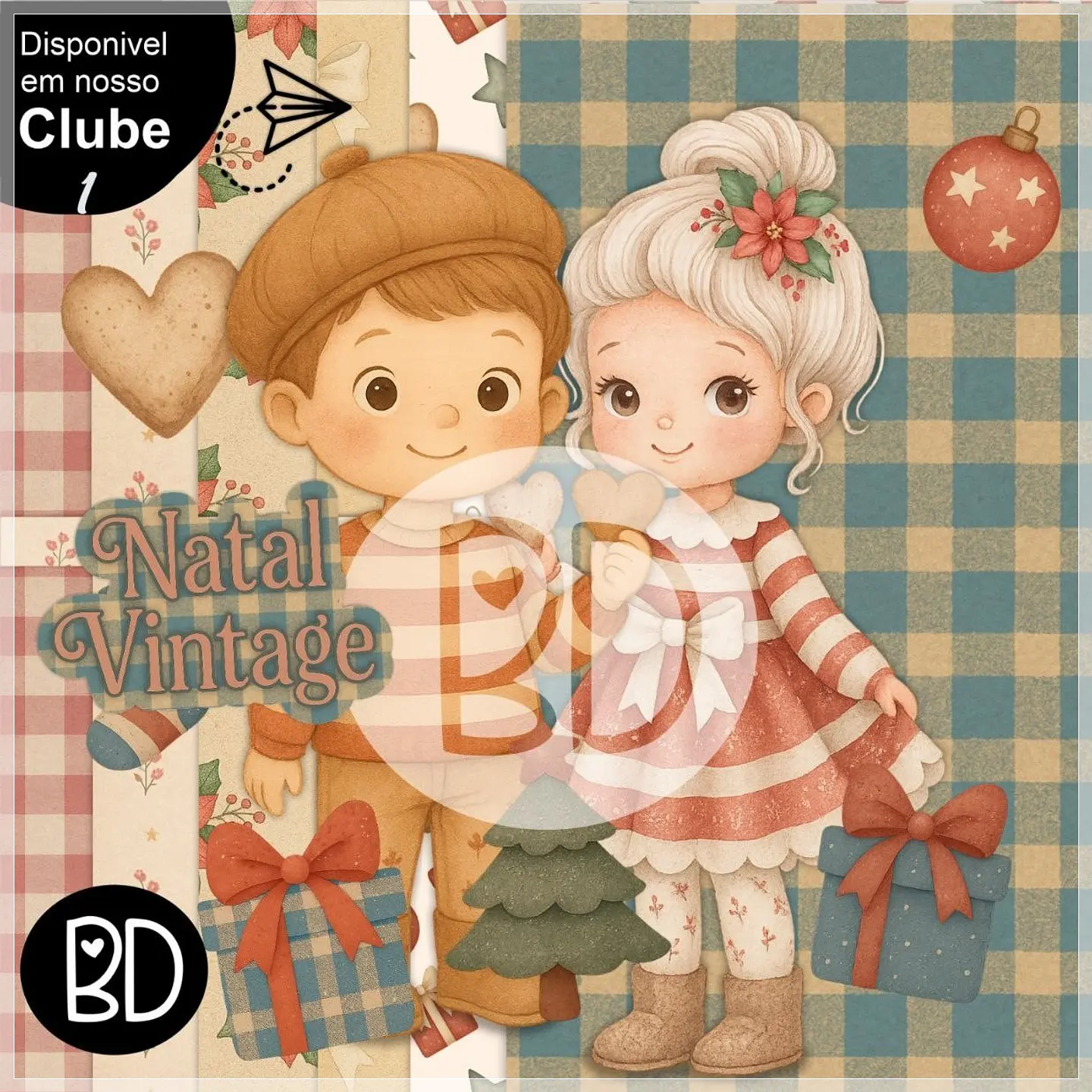 Kit Digital Clima Natalino Vintage Natal 6 1