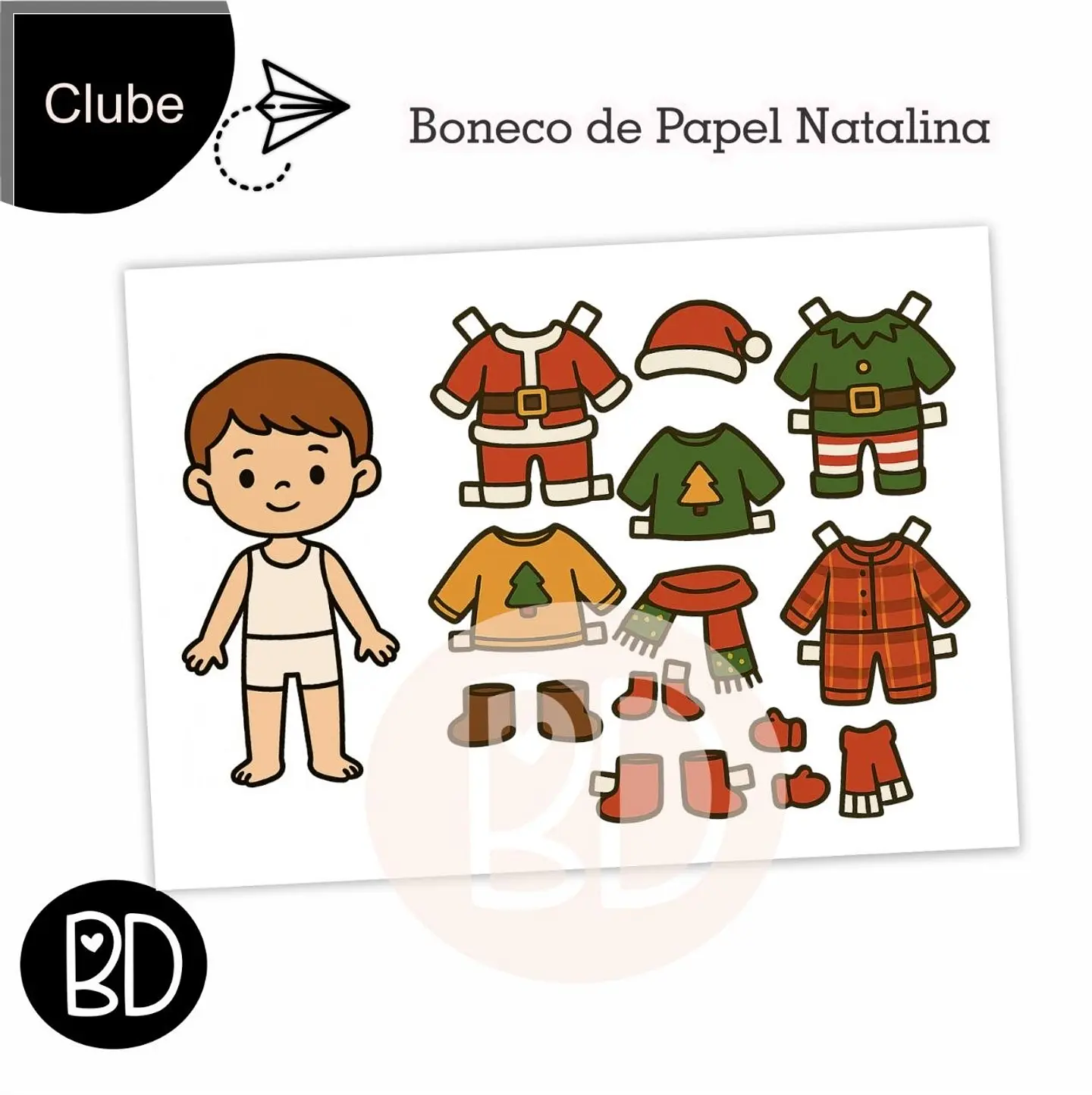 Kit Digital Boneco de Papel Natal 3 1