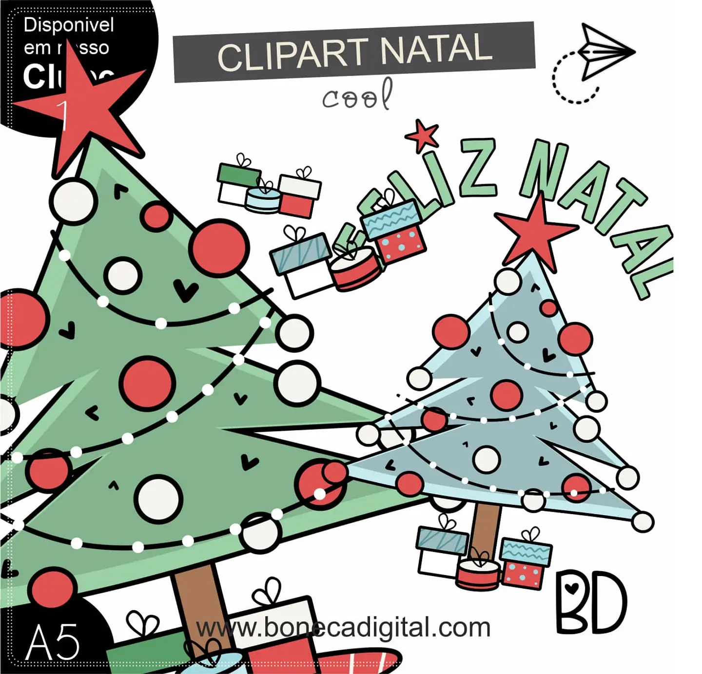 Kit Digital Arvore de Clipart Natal 1 1