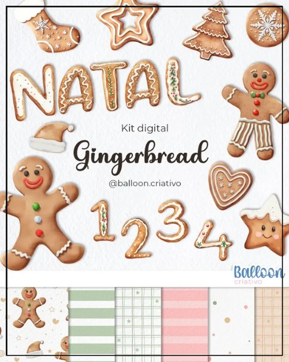 Kit Digital Gingerbread Natal 3 1