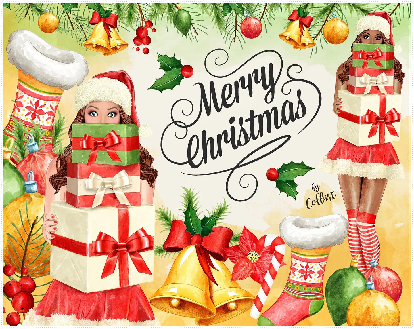 Kit Digital Merry Christmas Clipart Natal 2 1