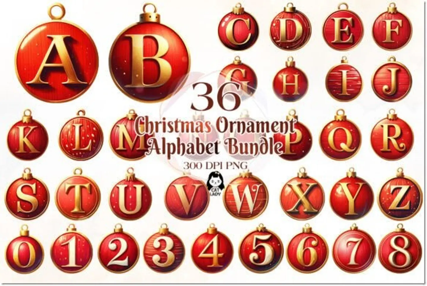 Kit Digital Christmas Ornaments Alphabet Natal 2 1